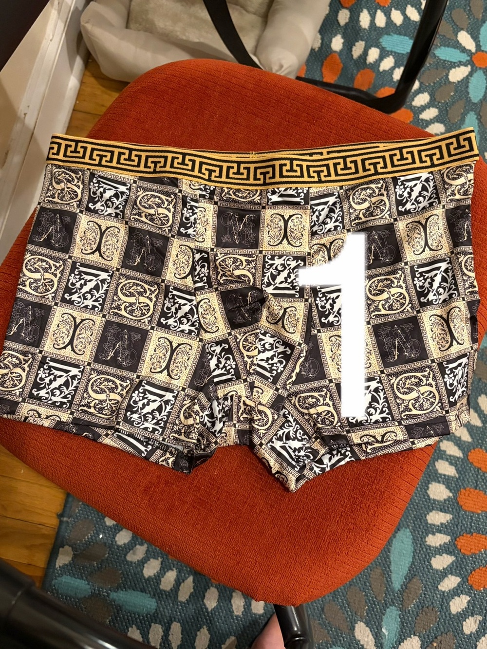 Men's Black & Gold Patterned Boxer Briefs various patterns